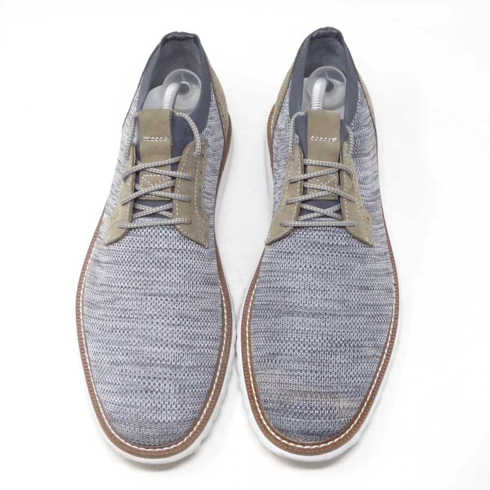 Johnston & Murphy Mens McGuffey Knit Plain Toe Derby Grey Casual Shoes 10.5